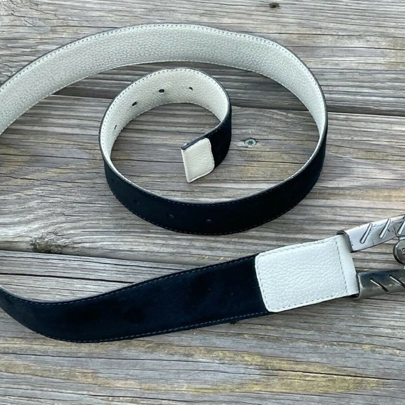 Ermenegildo Zegna Sport Men Belt Black Suede Leather Waistband Size 36-37 In Aut - Picture 12 of 12